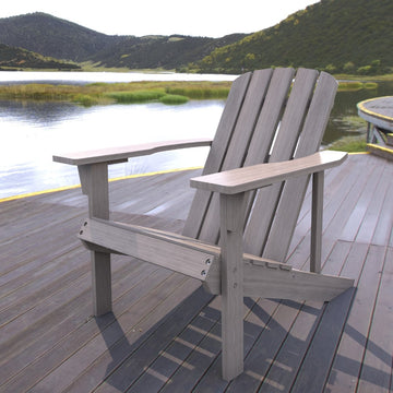 Westport Outdoor Patio Traditional Acacia Wood Adirondack Chair - JONATHAN Y